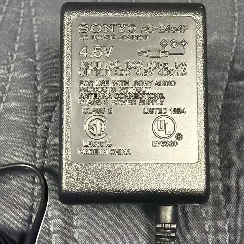 Sony AC-E454F AC Power Adapter 4.5V DC 400mA OEM Audio Power Supply Cord